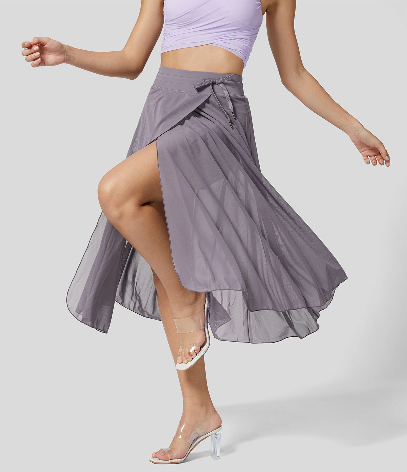 Viviana – Gonna midi con spacco e pantaloncino intern