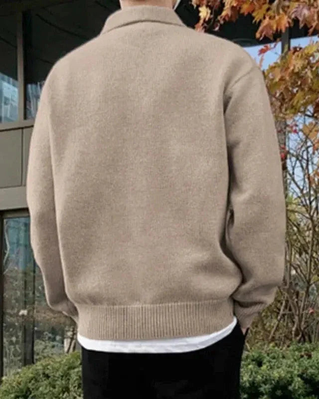 Maglione in Lana con Mezzo Zip