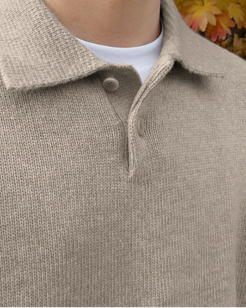 Maglione in Lana con Mezzo Zip