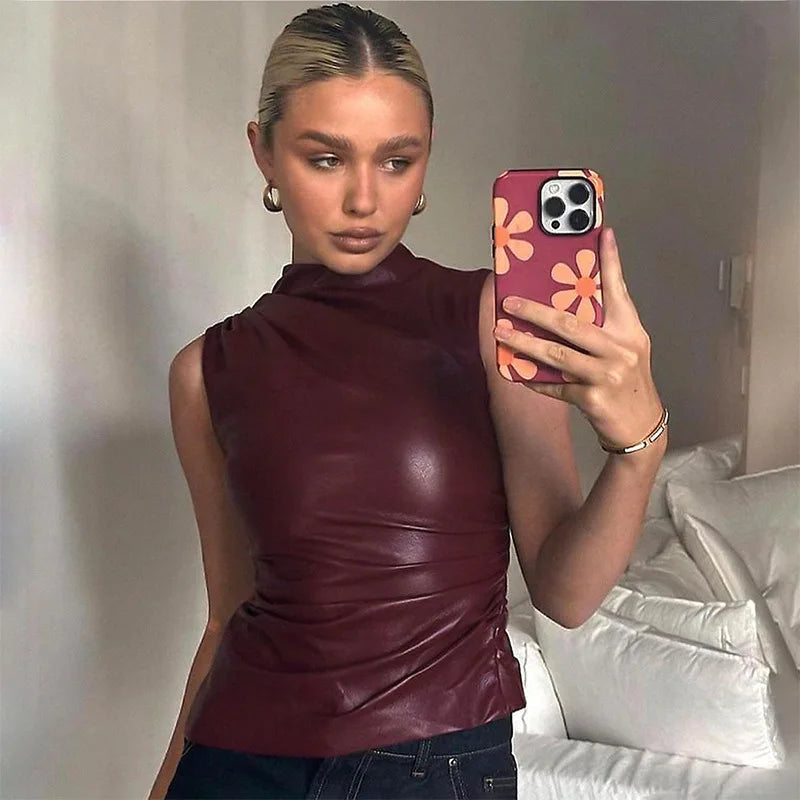 Bella - Vegan Leather Top for Women