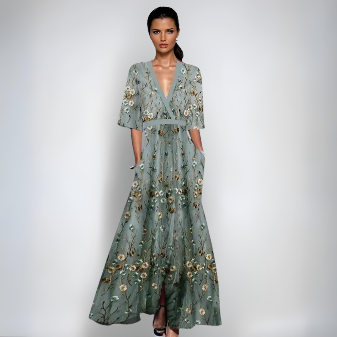 Emily - Luxe Floral Maxi Dress