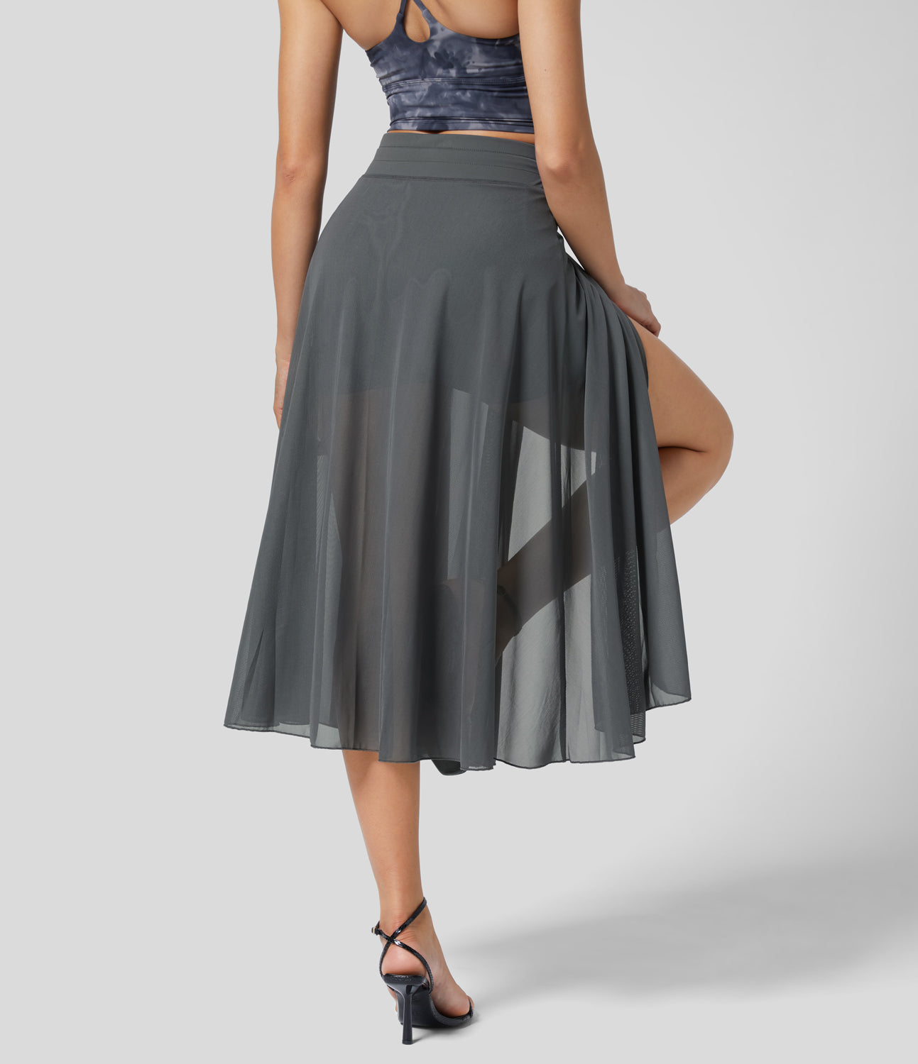 Viviana – Gonna midi con spacco e pantaloncino intern