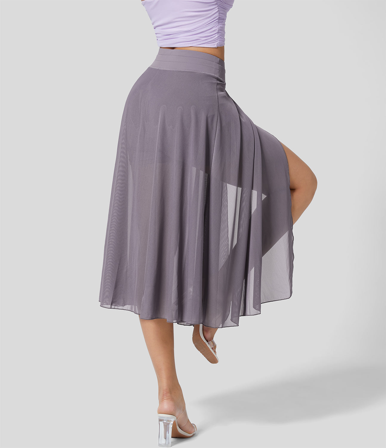 Viviana – Gonna midi con spacco e pantaloncino intern
