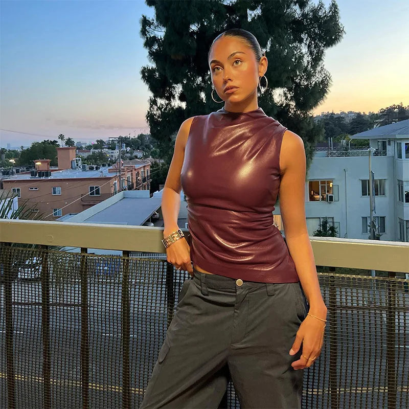 Bella - Vegan Leather Top for Women