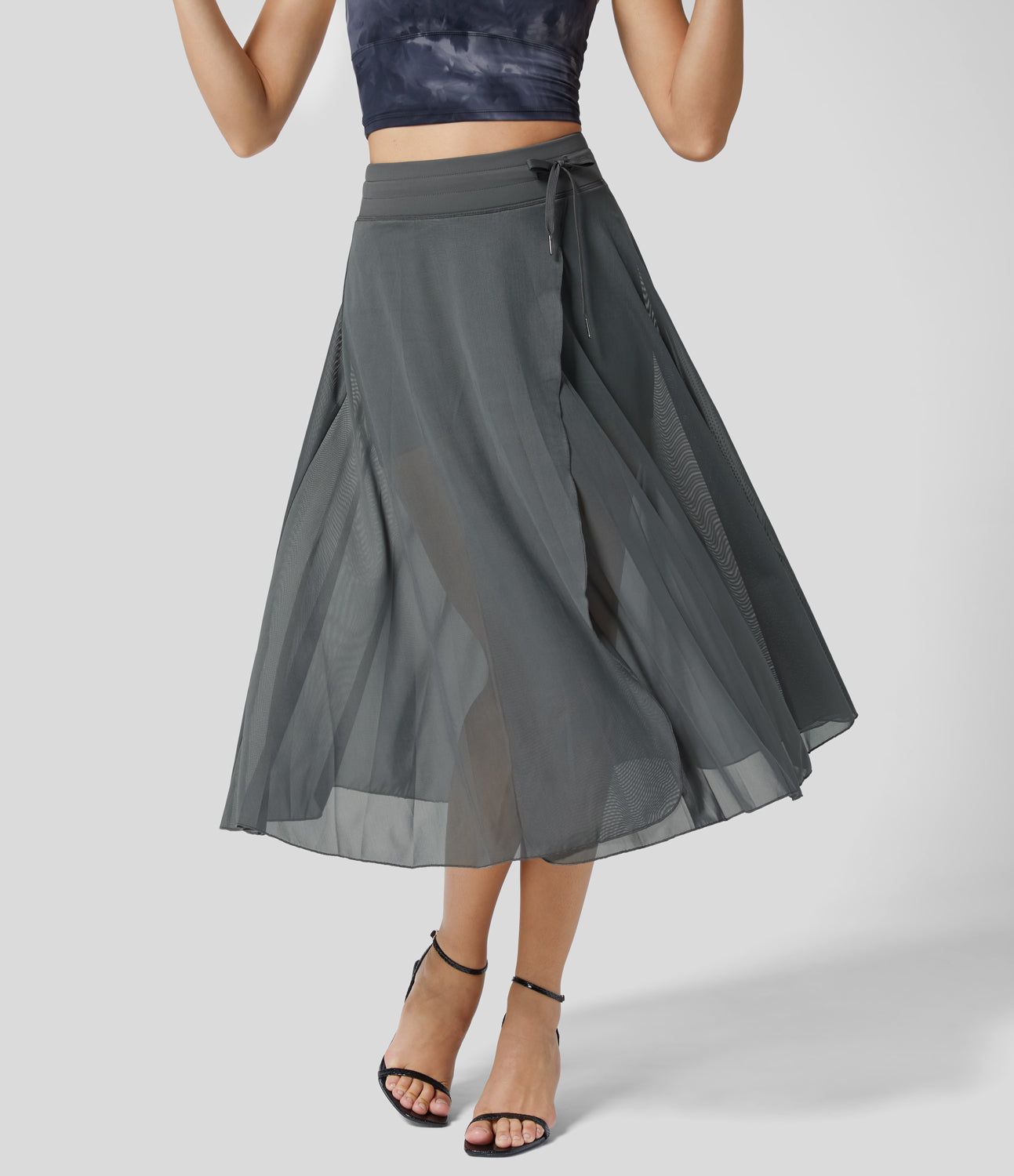 Viviana – Gonna midi con spacco e pantaloncino intern
