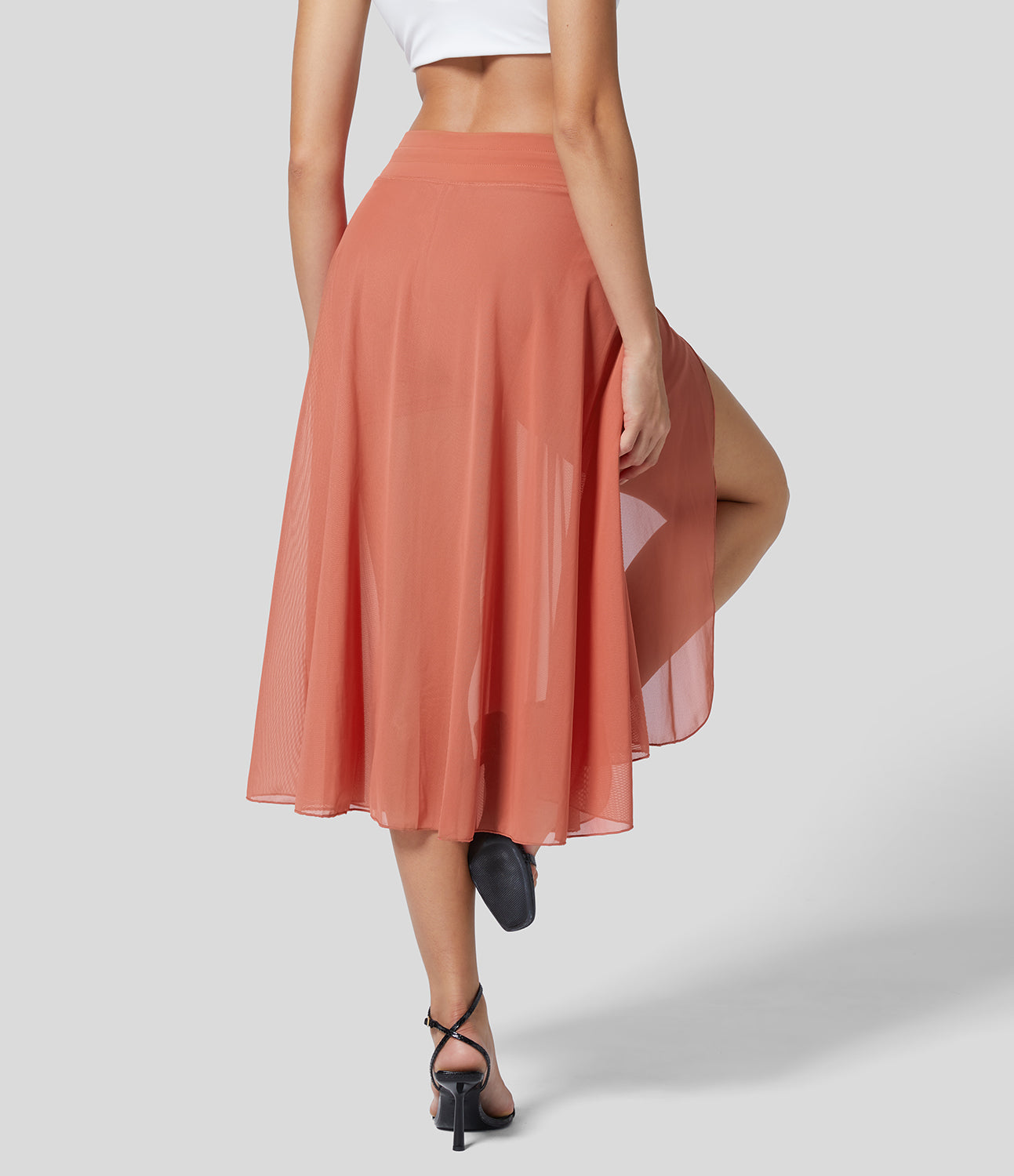 Viviana – Gonna midi con spacco e pantaloncino intern