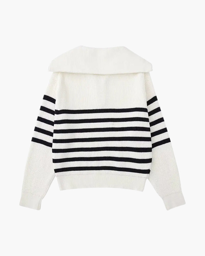 Maglione Zip Up a Righe