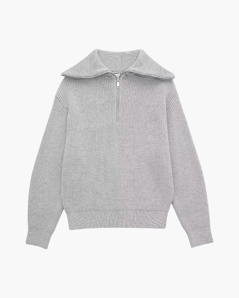 Maglione Zip Up a Righe