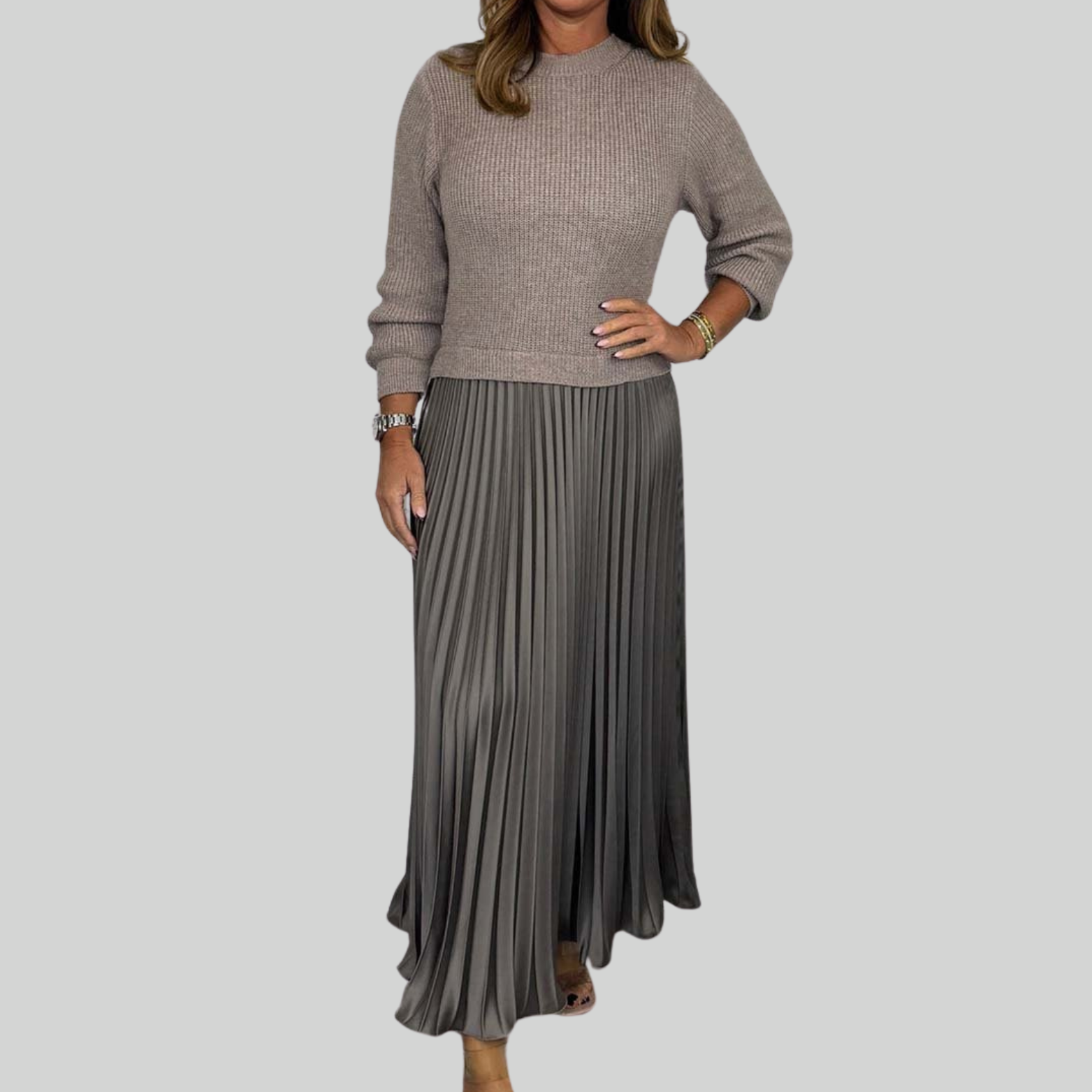 Jacobine - Unique winter dress with skirt detail