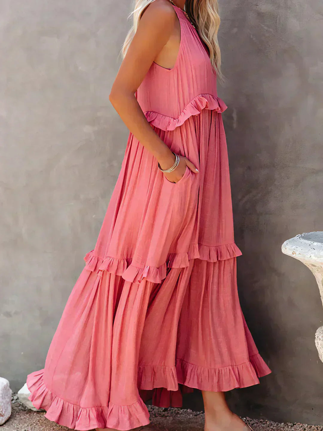 Sarah | Maxi Ruffle Halter Dress (Almost Sold Out)