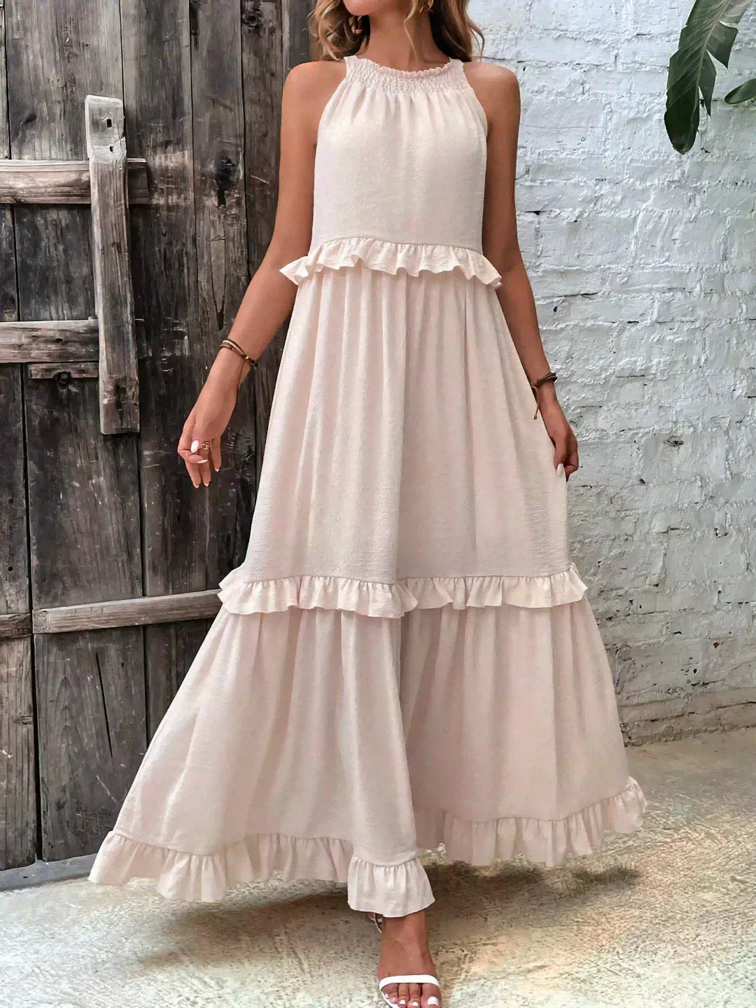 Sarah | Maxi Ruffle Halter Dress (Almost Sold Out)