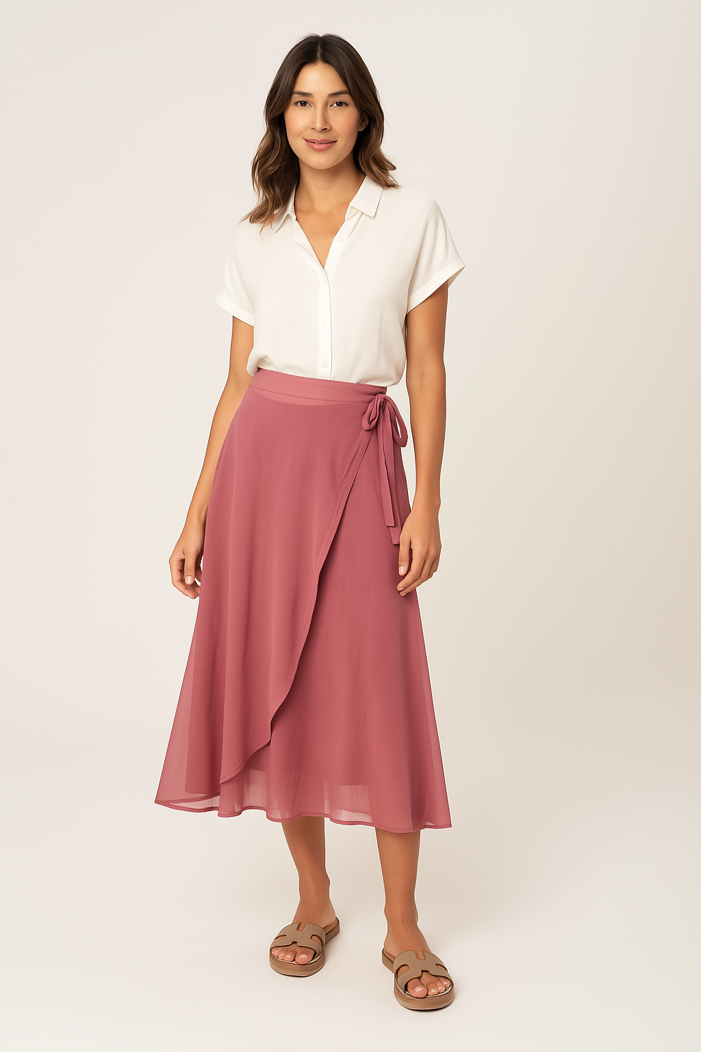 Viviana – Gonna midi con spacco e pantaloncino intern
