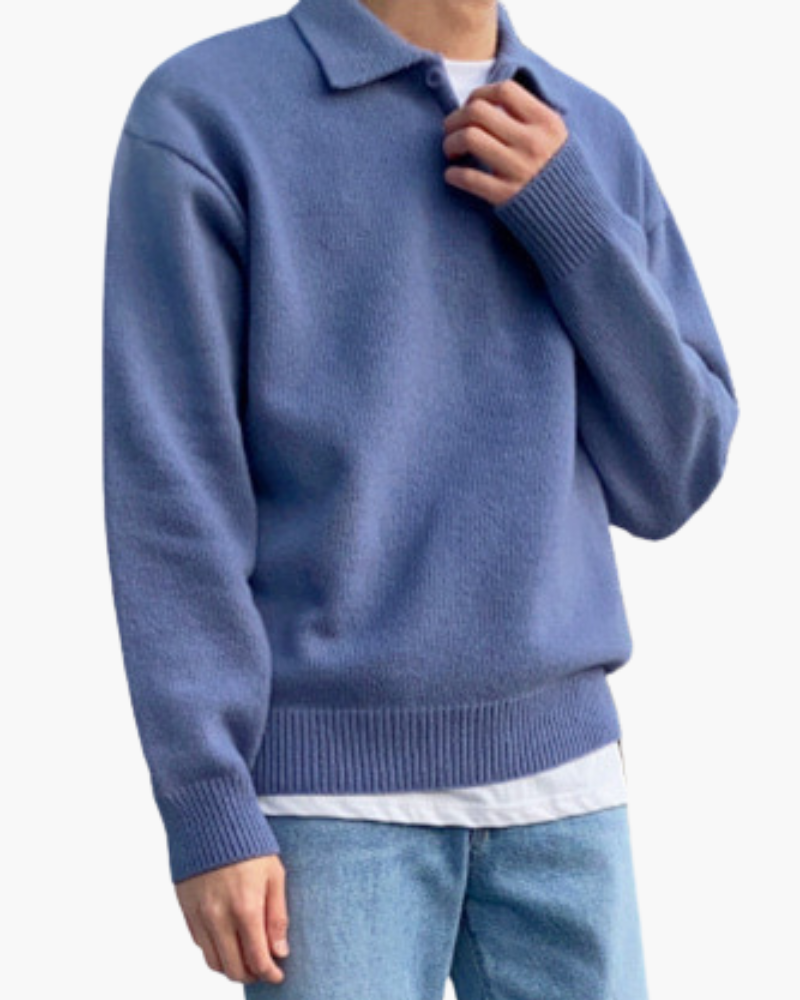 Maglione in Lana con Mezzo Zip